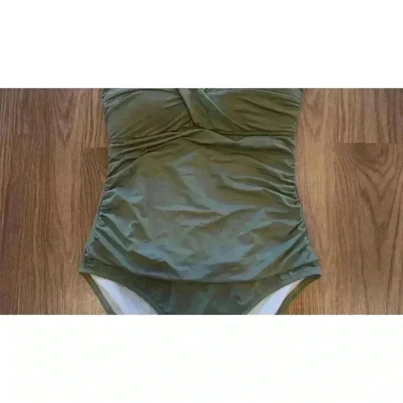 NWT Hilor Bandeau One Piece Swimsuits Front Twist Swimwear Strapless, Size 6 - Picture 7 of 14